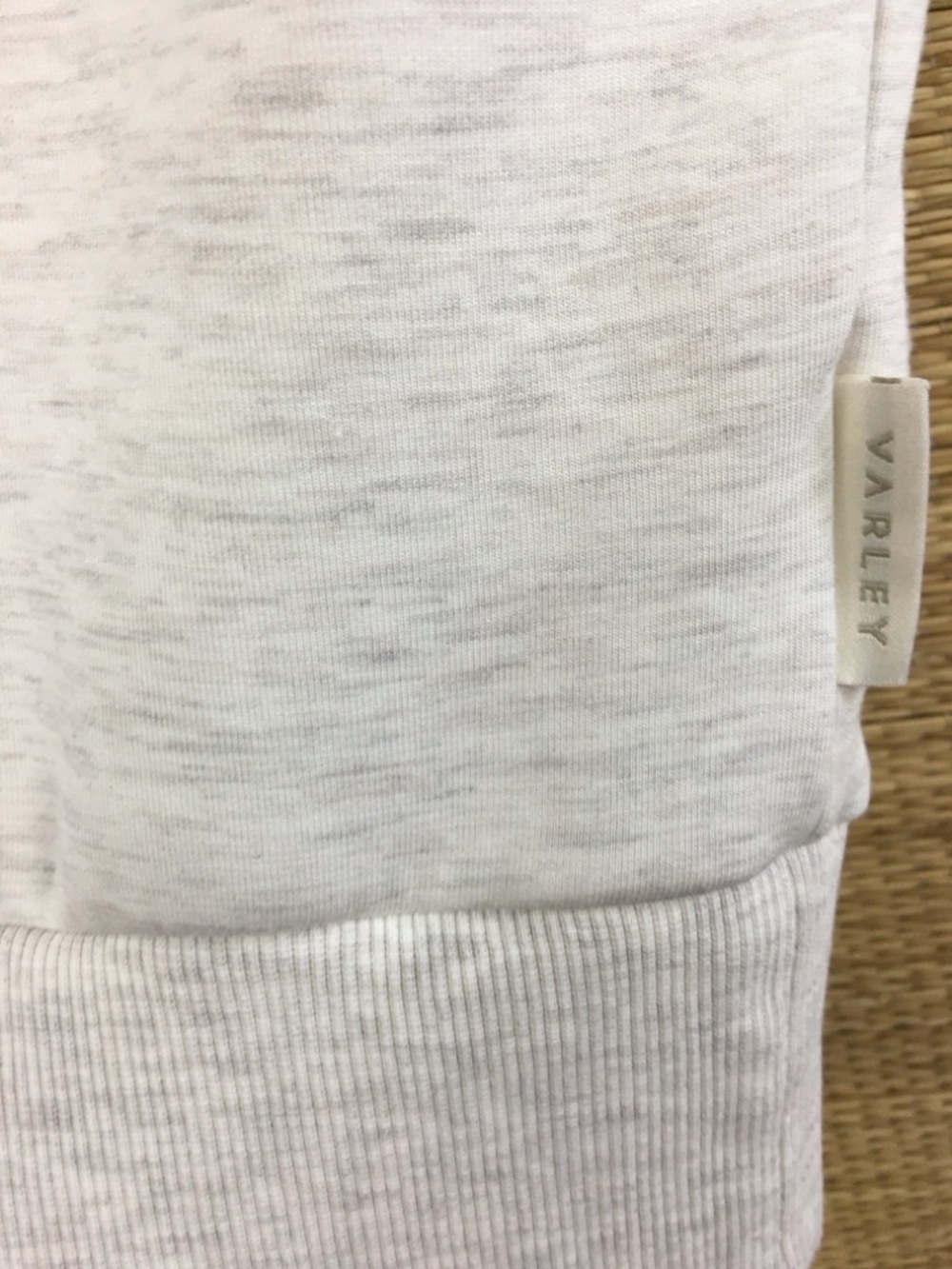 VARLAY Double Soft Ritchie Half Zip Short Sleeve Sweatshirt In Ivory Marl Size M - Picture 10 of 12